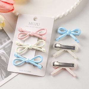 Set 3 Buah Jepit Rambut Warna-warni Gaya Kartu Hiasan Kupu-kupu Bahan Pita 5cm untuk Aksesoris Pita Rambut - Product Image 5