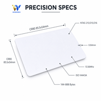 Tarjeta NFC en Blanco de 13.56MHz NFC213, Programable, PVC, RFID, Reescribible, Sin Contacto, Inteligente, Venta al Por Mayor Directa de Fábrica