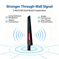 Antenne WiFi omnidirectionnelle pliable double bande 2.4G/5.8G à gain élevé, antenne de carte réseau pour routeur, connecteur SMA