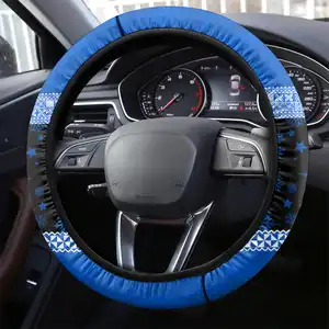 Tonga Seamless Tapa Ngatu Pattern Print Car Steering Wheel Cover Universal Non Slip Steering Wheel Cover for Women Fit Most Car