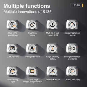 S185 <span class=keywords><strong>Repeater</strong></span> GPS Drone <span class=keywords><strong>True</strong></span> 2.7K máy ảnh ba trục PTZ chụp ảnh trên không máy bay bốn trục máy bay không người lái màn hình lớn 7.2inch - Product Image 5
