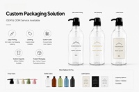Bouteille Pompe Distributrice de Lotion en Plastique PET Transparente de 500 ml pour Shampoing et Après-Shampoing, Emballage Vide pour Savon, Idéale pour la Décoration de Salle de Bain - Vente en Gros
