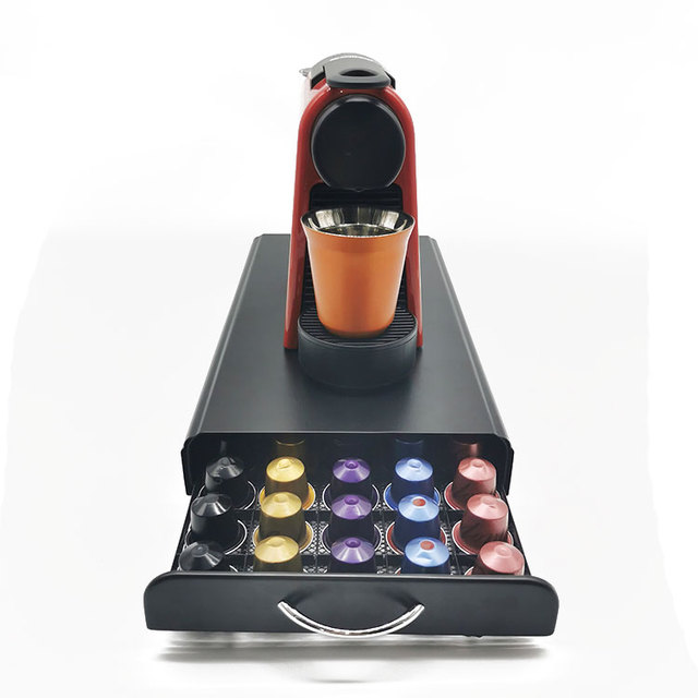 Metal Coffee Storage Drawers 50 PCS Coffee Pod Holder Nespresso Capsule Holder