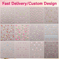Dekal Kuku 3D Relief 5D Embossed Motif Irisan Buah Persik Pink Segar Non-Toksik untuk Kencan Romantis