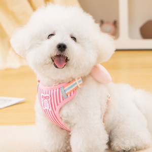 Correa de tracción para perro con lazo bonito, arnés de pecho de oso de peluche, chaleco antiescape para cachorros pequeños, correa para pasear perros - Product Image 4
