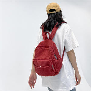 Vintage Corduroy Mini-Rugzak Minimalistisch Ontwerp + Multi - Pockets Past Bij Woon-Werkverkeer En Campuswedstrijden Casual Outfits - Product Image 2