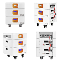 Système de stockage d'énergie solaire hybride tout-en-un 3,6 kW, batterie LiFePO4 3,84 kWh 25,6 V, onduleur standard UE 220~240 V avec roues