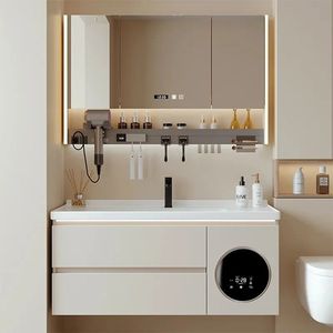Mini <span class=keywords><strong>lavadora</strong></span> personalizada estilo crema, armario <span class=keywords><strong>de</strong></span> <span class=keywords><strong>baño</strong></span>, combinación inteligente, <span class=keywords><strong>lavabo</strong></span>, mesa <span class=keywords><strong>de</strong></span> mano, laca, superficie <span class=keywords><strong>de</strong></span> Panel <span class=keywords><strong>de</strong></span> puerta - Product Image 1