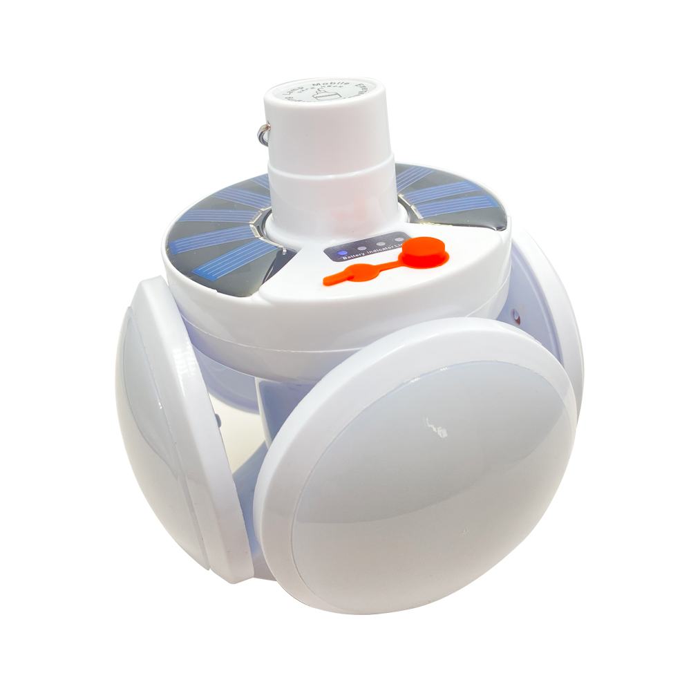 Фонарь для кемпинга в форме футбольного мяча, 4 вентилятора, светодиодный, перезаряжаемый на солнечной батарее, аварийный фонарь