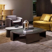 Table de thé italien au design moderne, meuble de salon en acier inoxydable, table basse de style hôtel