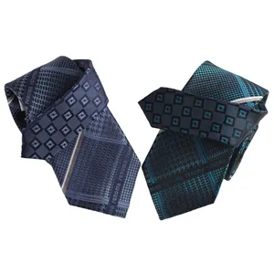 Suit Accessories Woven Silk Wholesale Custom Logo Ties High Quality Italian Factory Jacquard Fabric Contrast Neckties For Mens