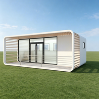 Maison Capsule Préfabriquée Moderne en Conteneur avec Verre Trempé – Design Écologique et Durable pour Glamping Extérieur, Salon, Appartement, Parc