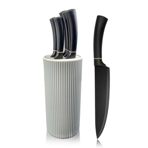 Premium Kitchen <b>Knife</b> <b>Set</b> Non-stick Black Coated Chef <b>Knives</b> <b>Set</b> Professional Kitchen <b>Knife</b> With <b>Knife</b> Block - Product Image 1