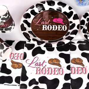 Decoraciones para Despedida de Soltera Estilo Vaquera, Servilletas de Papel de 2 Capas Nashville Bridal, Juego de Vajilla de 16 Piezas, Plato y Servilleta Last Rodeo - Product Image 2