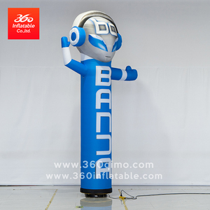 360 su misura cartone animato all'aperto onda <span class=keywords><strong>blu</strong></span> pubblicità ballerino gonfiabile dell'aria benvenuto per i ballerini dell'aria per uso esterno - Product Image 2