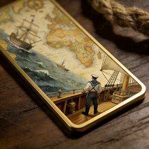 הדפסת UV בהתאמה אישית, ציור שמן וינטג' בנושא ימי, מטיל פרימיום לאספנים, מתנה דקורטיבית, מטיל מצופה זהב מסגסוגת אבץ - Product Image 5