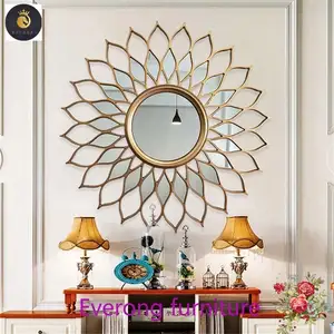 Grande pétala parede espelho Sun Flower Sunburst decoração parede espelho montado
