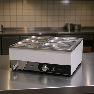 Calentador de Alimentos Eléctrico Vevor de 1500W, Seis Recipientes de Tamaño 1/3, Baño María Comercial para Mostrador, Acero Inoxidable - Product Image 2