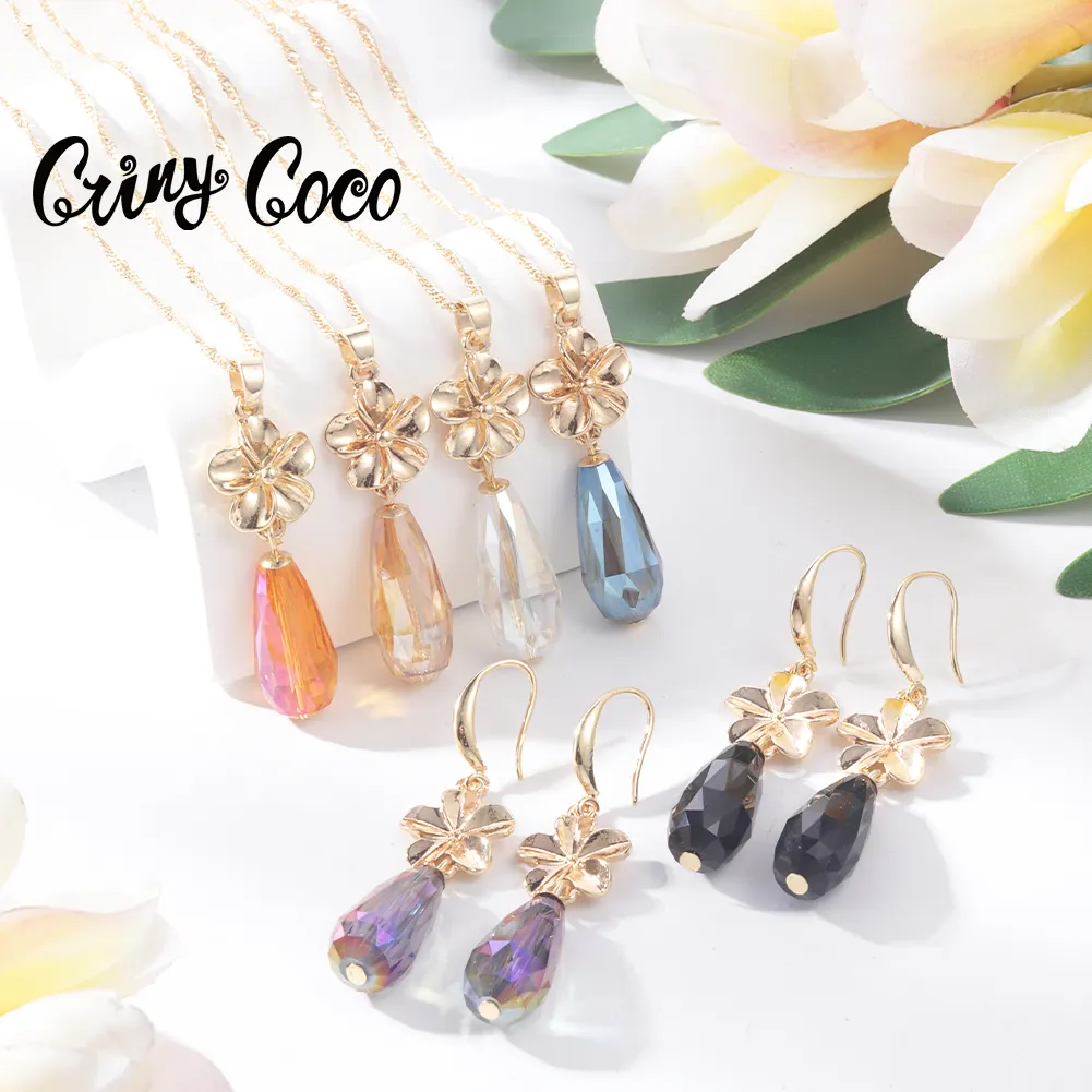 Cring CoCo New Samoan Pearl Necklace Set Polynesian Jewelry Set Wholesale Hawaiian Crystal Necklace