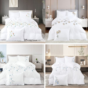 绣花羽绒被套120GSM涤纶柔软羽绒被套床单套装带枕套4/6件特大床 - Product Image 5