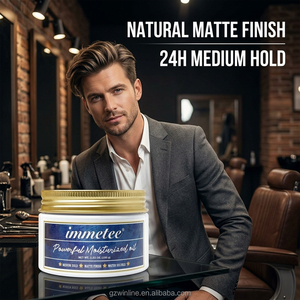 Cire coiffante professionnelle pour hommes <span class=keywords><strong>à</strong></span> base d'eau, fini mat, tenue moyenne, hydratante, pour barbier - Product Image 2