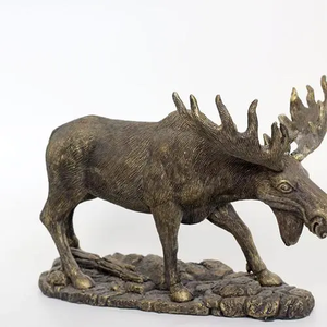 Tavolo in piedi scultura artigianale 17cm alto bronzo <span class=keywords><strong>alce</strong></span> a forma di interno statua decorativa per la vendita - Product Image 4