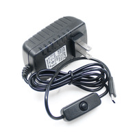 Adaptateur secteur Raspberry Pi 4B avec interrupteur marche/arrêt 5V 3A Micro USB Chargeur et prise UE Type-C Alimentation pour kits de modules électroniques