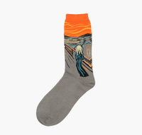 Automne et hiver chaussettes hommes et femmes chaussettes en coton personnalisées nouveau Style personnalité Art rétro célèbre série de peinture