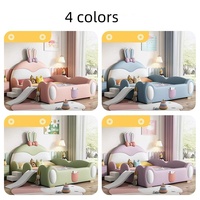 Großhandel Kinder-Parapetbetten Neues Hasen-Design Bett für Jungen Niedliches Doppelbett für Kinder Rosa Bett mit Treppe und Rutsche Schlafzimmer-Möbelset