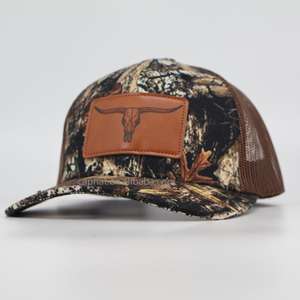 Topi Trucker kustom dengan tambalan truk <span class=keywords><strong>ha</strong></span> Tleather kualitas tinggi untuk topi jaring topi bisbol - Product Image 3