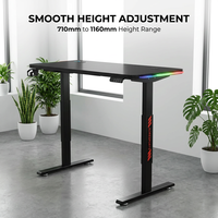 Table de levage AOR E-sports avec plateau en fibre de carbone, moteur intégré, cadre de table à double section inversée, vente en gros fabricant