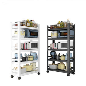 Étagère de rangement de cuisine à 5 niveaux Zwj Cf 202311 avec roulettes, unité d'étagère multifonctionnelle pour four à micro-ondes et ustensiles de cuisine - Product Image 4
