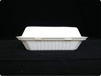 Boîte à gâteau aux fruits jetable, boîte à burger biodégradable, emballage à emporter pour la restauration rapide, boîte à hot-dogs divisée en pulpe de bagasse de canne à sucre