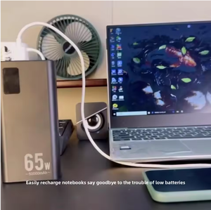 2025 ที่ชาร์จพกพาสำหรับแล็ปท็อปแบบพกพา ความจุสูง 5000mAh ชาร์จเร็ว 3 ช่อง รองรับ PD 65W สำหรับใช้งานกลางแจ้ง รุ่นใหม่มาแรง  รับสกรีนโลโก้ - Product Image 4