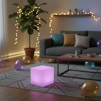 Cube lumineux LED carré personnalisé avec télécommande, batterie rechargeable, RGB lumineux pour la décoration de bars et d'événements