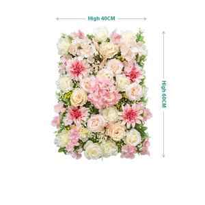 Mur d'herbe en plastique simulé bricolage mur de fond de fleur de rose verte pour les mariages vente en gros de décoration murale florale - Product Image 5