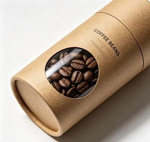 Vente en gros de boîtes à café en papier kraft écologiques, tube cylindrique personnalisé avec logo pour le stockage du café moulu - Product Image 2