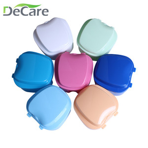 DeCare Apple Shaped Dental Case Plastic Portable Retainer <b>Storage</b> <b>Box</b> For Braces Denture Care - Product Image 1