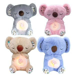 Peluche sonore lumineuse Ourson Respirant <span class=keywords><strong>et</strong></span> Petite Otter, en coton PP <span class=keywords><strong>et</strong></span> maille, apaisante pour le sommeil des enfants, lavable, <span class=keywords><strong>doudou</strong></span> - Product Image 1