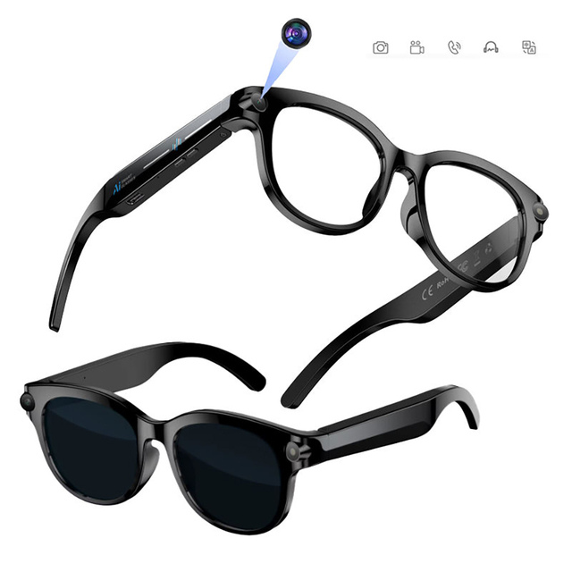 AI Smart Translation M89 AI Translator Smart Glasses with Camera HD Camera BT Call Object Recognition