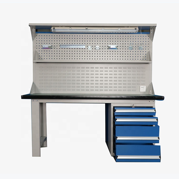 Высококачественный тяжелый рабочий верстак из нержавеющей стали промышленный верстак с выдвижными ящиками 1000 кг