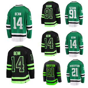 Camiseta de Hockey 2026 # 14 Jamie Benn # 21 Uniforme de hockey sobre hielo personalizado de Jason Robertson Verde Negro Verde neón - Product Image 1