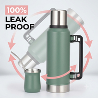 Ensemble de tasses à yerba maté de 1350 ml en acier inoxydable, ensemble de gourdes à maté avec paille et cuillère, tasse de voyage à double paroi isolée sous vide