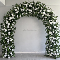 Arche florale circulaire blanche pour entrée de mariage, support de fleurs, arrangement floral, toile de fond, arche de mariage