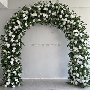 Cercle blanc Rose Floral entrée arc porte mariage Stand fleur Arrangement arc toile de fond mariage Floral arc - Product Image 4