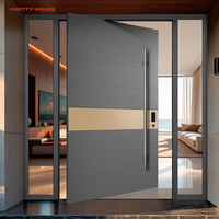 Puerta de Entrada con Vidrio, Nuevo Diseño Moderno, Cerradura Inteligente con Cámara