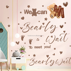 Adesivi Murali in Oro con Slogan in Inglese 'BOY' o 'GIRL' per Cameretta, Decorazione per Festa di Rivelazione del Sesso del Bambino, Carta da Parati Autoadesiva in PVC - Product Image 2