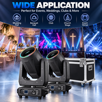 Projecteur Beam Moving Head 380W, lentille 152mm, 18/22 canaux DMX, double prisme, effet Frost, 2 projecteurs avec flight case