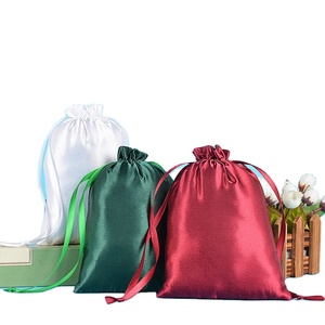 Sac à poussière personnalisé avec logo sur mesure, petit sac en satin de soie à cordon pour cosmétiques, perruques, bijoux, emballage anti-poussière - Product Image 1