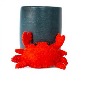Adorno de cangrejo de fieltro cosido, móvil de fieltro con temática marina para bebés, juguetes de juego de imitación para niños, adornos hechos a mano - Product Image 4